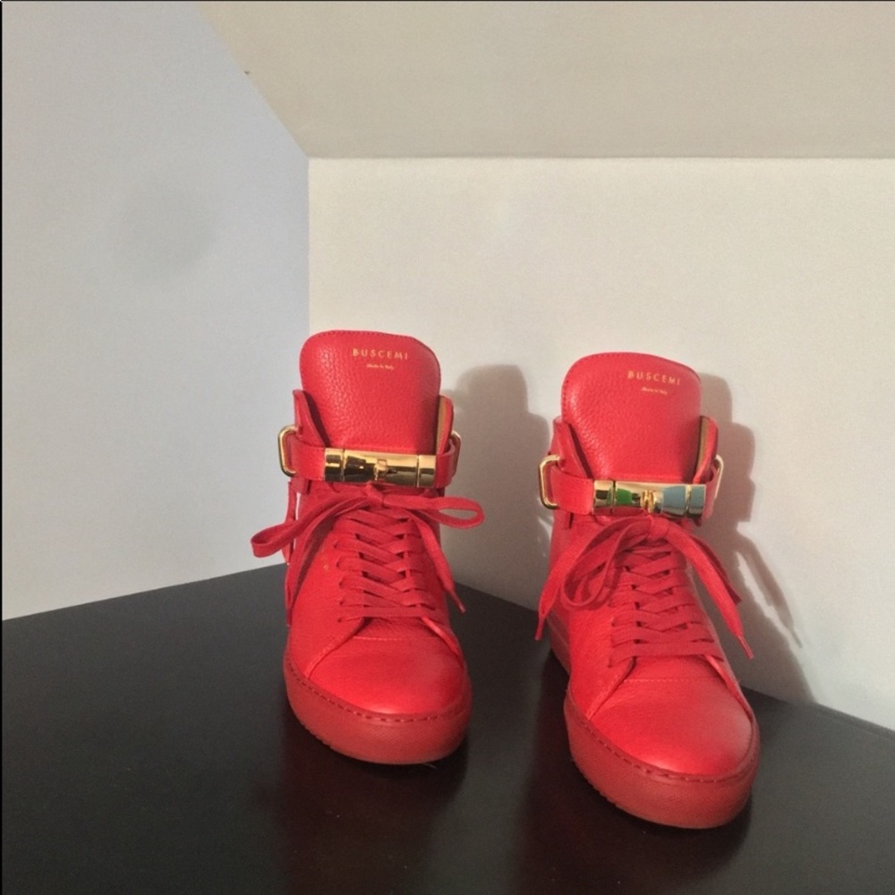 Authentic Buscemi red leather sneaker